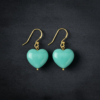 Amazonite Heart Earrings 925 Silver Gold Plated Virgo - Image 5