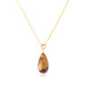 Tiger's Eye Necklace 925 Silver Gold Plated Capricorn