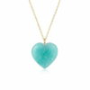 Amazonite Heart Pendant Necklace 925 Silver Gold Plated Virgo - Image 3