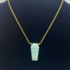 Amazonite Coffin Pendant Necklace 925 Silver Gold Virgo - Image 7