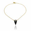 Black Onyx Pendant Necklace 925 Silver Gold Plated Capricorn - Image 3