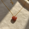 Red Jasper Heart Pendant Necklace 925 Silver Gold Plated Leo - Image 6
