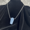 Blue Opal Pendant Necklace 925 Sterling Silver White Rhodium Plated October Jewelry - Image 9