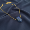 Lapis Lazuli Crystal Point Pendant Necklace 18K Gold Plated - Image 5