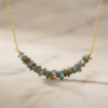 Labradorite Chip Bar Necklace Gold Plated Aquarius Zodiac - Image 4