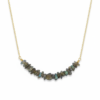 Labradorite Chip Bar Necklace Gold Plated Aquarius Zodiac - Image 3