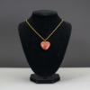 Red Jasper Heart Pendant Necklace 925 Silver Gold Plated Leo - Image 5