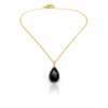 Black Onyx Pendant Necklace 925 Silver Gold Plated Capricorn - Image 2
