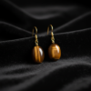 Tiger Eye Drop Earrings 925 Silver Gold Plated Leo - Image 5