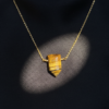Tiger Eye Crystal Point Pendant Gold Plated Chain Necklace - Image 7