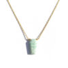 Amazonite Coffin Pendant Necklace 925 Silver Gold Virgo - Image 6