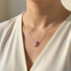 Rose Quartz Crystal Pendant Necklace Sterling Silver - Image 6