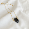 Black Onyx Crystal Point Necklace Gold Plated – Leo Birthstone - Image 2