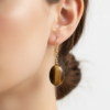 Tiger Eye Drop Earrings 925 Silver Gold Plated Leo - Image 3