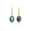 Labradorite Earrings 925 Silver Gold Plated Scorpio