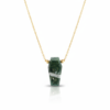 Moss Agate Coffin Necklace 925 Silver Gold Plated Virgo