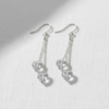 Crystal Quartz Double Heart Drop Silver Earrings - Image 4