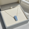 Blue Opal Pendant Necklace 925 Sterling Silver White Rhodium Plated October Jewelry - Image 5