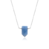 Blue Opal Point Necklace Sterling Silver October Birthstone