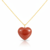Red Jasper Heart Pendant Necklace 925 Silver Gold Plated Leo - Image 3