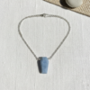 Blue Opal Pendant Necklace 925 Sterling Silver White Rhodium Plated October Jewelry - Image 3