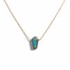 Labradorite Pendant Necklace Silver Gold-Plated Leo Zodiac - Image 3
