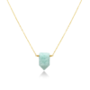 Amazonite Point Pendant Gold Chain Necklace Virgo Stone