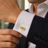 Classic Emerald Gemstone Cufflinks for Men - Image 2