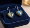 Labradorite Heart Earrings 925 Silver White Rhodium Plated Scorpio - Image 2