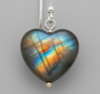 Labradorite Heart Earrings 925 Silver White Rhodium Plated Scorpio - Image 3