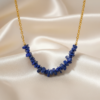 Lapis Lazuli Chip Bead Bar Necklace Gold Plated Sagittarius - Image 5