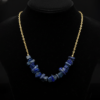 Lapis Lazuli Chip Bead Bar Necklace Gold Plated Sagittarius - Image 4