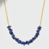 Lapis Lazuli Chip Bead Bar Necklace Gold Plated Sagittarius - Image 2