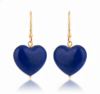 Lapis Lazuli Heart Earrings 925 Silver 18K Gold Plated Leo