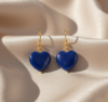Lapis Lazuli Heart Earrings 925 Silver 18K Gold Plated Leo - Image 9