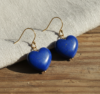 Lapis Lazuli Heart Earrings 925 Silver 18K Gold Plated Leo - Image 8