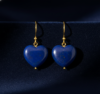 Lapis Lazuli Heart Earrings 925 Silver 18K Gold Plated Leo - Image 7