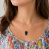 Lapis Lazuli Coffin Necklace 925 Silver Gold Filled Virgo - Image 2