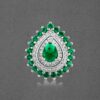 Pear Shape Emerald Ring For Women's - Image 4