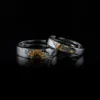 Celestial Harmony: Star, Moon, and Sun Silver Couple Ring - Image 5