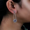 Sculpted Elegance: Amethyst Dangle Earrings - Image 5