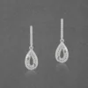 Teardrop Diamond Silver Earrings for Timeless Elegance - Image 3
