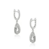 Teardrop Diamond Silver Earrings for Timeless Elegance