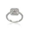 Elegant American Diamond Engagement Ring in Sterling Silver