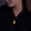 Gold Plated Moon Pendant Silver Necklace For Girl - Image 3