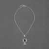 Vintage Cross Pendant Necklace with Black Onyx - Image 5