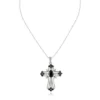 Vintage Cross Pendant Necklace with Black Onyx