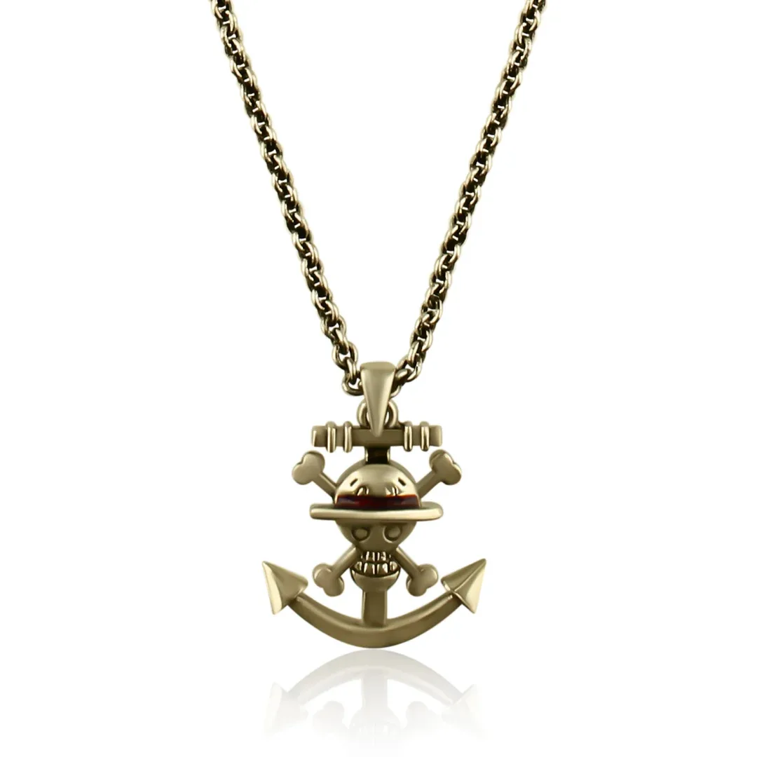 MG_2199-3-1.webp Pirate Anchor Pendant with Chain- Nautical Pendant Necklace - Image 1