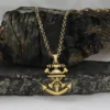 Pirate Anchor Pendant with Chain- Nautical Pendant Necklace - Image 3