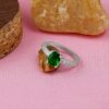Exquisite Green CZ Silver Plated Ring - Image 2